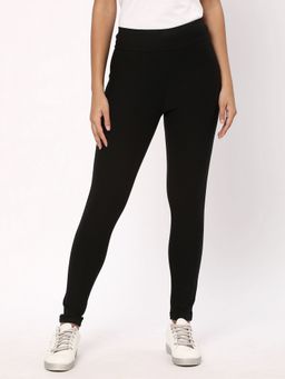 R&B - Women Black Skinny Solid Leggings