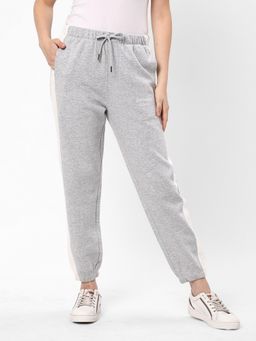 R&B - Women Grey Tapered Stripes Joggers