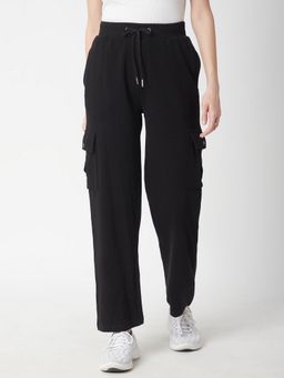 R&B - Women Black Straight Textured Pant