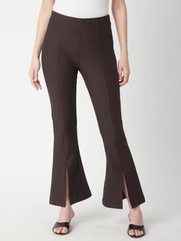 R&B - Women Brown Flared Solid Pant