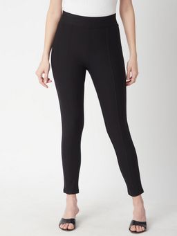 R&B - Women Black Skinny Solid Leggings