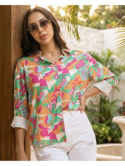 Bewakoof - Women Multicolor All Over Printed Oversized Shirt