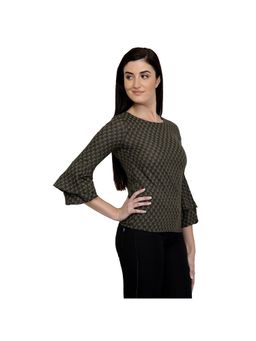 ASHTAG - Women Green Cotton Abstract Top