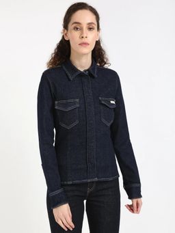 Calvin Klein - Solid Slim Fit Cotton Blue Shirt