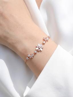 MHOIR - Everline White Stone Floral Bracelet