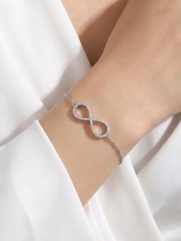 MHOIR - Everlink Silver Plated Stone Studded Bracelet