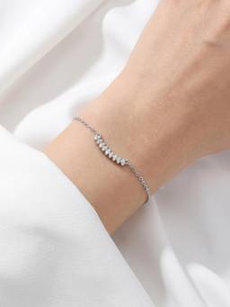 MHOIR - Linea Silver Plated Stone Studded Bracelet