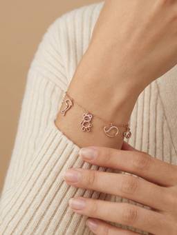MHOIR - Pure Glam Rose Gold Plated Stone Studded Bracelet