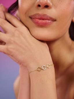 Zavya - Delicate Clover Gold Plated 925 Silver Bracelet