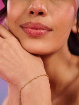 Zavya - Dainty Bezel Gold Plated 925 Sterling Silver Bracelet