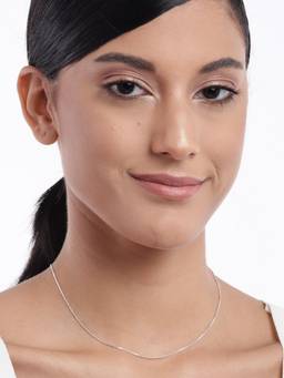 Zavya - Interlocked Shimmering Rhodium Plated 925 Silver Chain