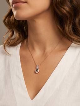 MHOIR - Risa Rose Gold Plated Purple Stone Necklace