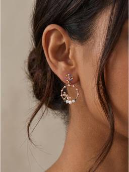 MHOIR - Haven Multi-Color Rose Gold Plated Drop Earrings