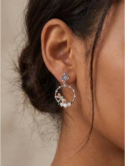 MHOIR - Haven Multi-Color Silver Plated Drop Earrings