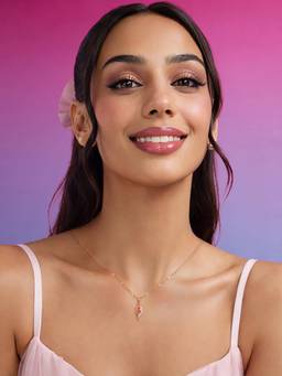 Zavya - Dazzling Charm 925 Sterling Silver Rose Gold Plated Necklace