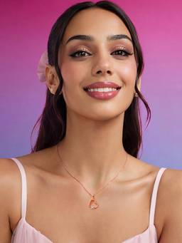 Zavya - Love Infinite Path Rhodium and Rose Gold Plated Necklace