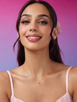 Zavya - The Centre Of My Heart Rose Gold Plated 925 Silver Necklace