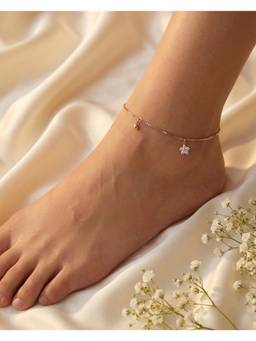 MHOIR - Norelle Charm Rose Gold Plated Anklets