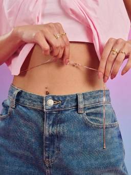 Zavya - Sleek Rose Gold Plated 925 Sterling Silver Waist Chain