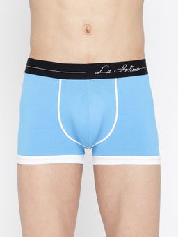 La Intimo - Blue Cotton Elastane Bold Micro Sport Trunk