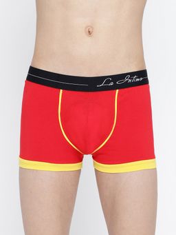 La Intimo - Red Cotton Elastane Bold Micro Sport Trunk