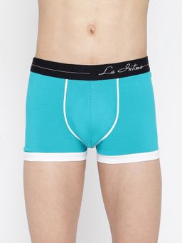 La Intimo - Teal Cotton Elastane Bold Micro Sport Trunk