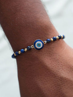 ANUSHKA JAIN JEWELLERY - 925 Blue Bead Nazariya Bracelet Rakhi