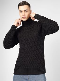 JOE Hazel - Men Black High Neck Sweater