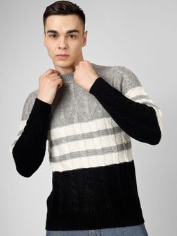 JOE Hazel - Men Light Grey Round Neck Sweater