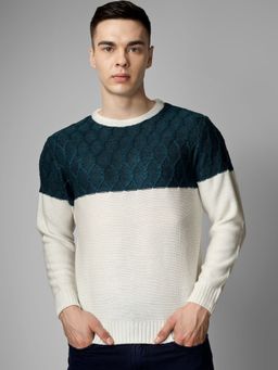 JOE Hazel - Men Round Neck Crem Colour Sweater