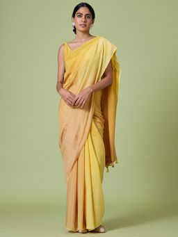 Okhai - Yellow Rose Ombre Modal Muslin Silk Saree