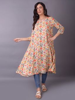 Shree - Women Rayon Multicolor Floral Printed Kurta
