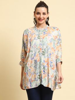 Shree - Women Rayon Multicolor Abstract Printed Tunic