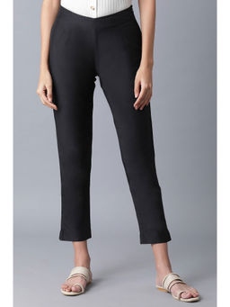 W - Black Solid Slim Pant