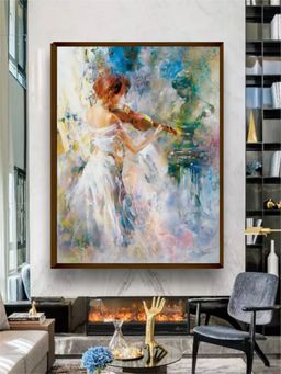 The Art House - Purple Green Printed Framed Wall Art