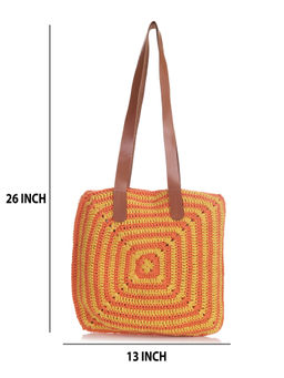 ITIHASIKALA - Women Crochet OY Tote Bag - Brown