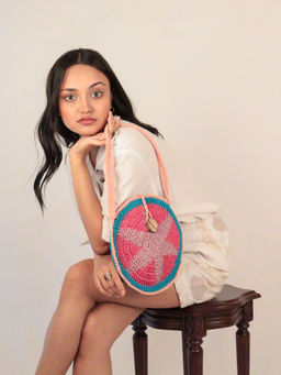 ITIHASIKALA - Women Crochet Starfish Bag- Multi-Color