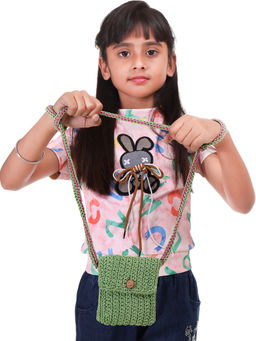 ITIHASIKALA - Women Crochet Miniature Sling Bag - Green