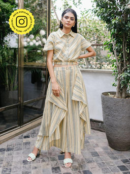 House of Fett - Alila Layered Beige Top with Pant Co-Ord