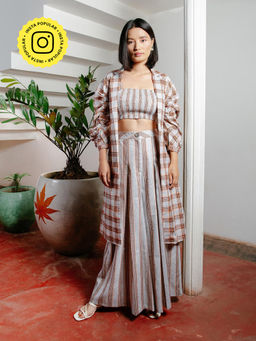 House of Fett - Coralrush Off White Cape with Top and Pant Co-Ords