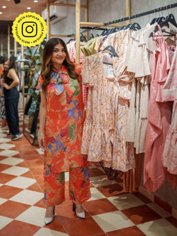 House of Fett - Tropical Drawstring Chinon Floral Printed Kaftan Dress