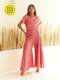 House of Fett - Terracotta Brown Stripes Kaftan Dress