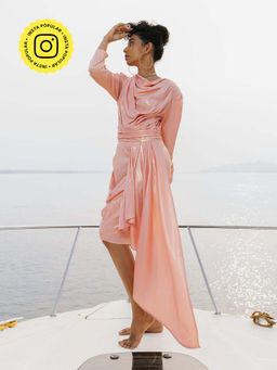 House of Fett - Larissa Pink Embroidered Maxi Dress
