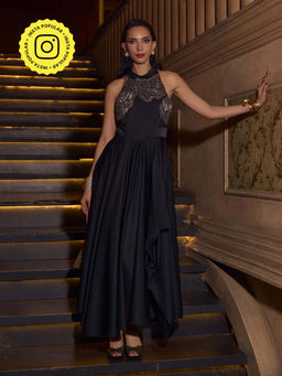 House of Fett - Marquee Gold Drape Gown With Belt