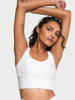 Victoria's Secret - Women White New Style! VS Elevate Cross-Back Mesh Sports Bra