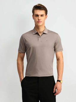 Arrow - Solid Pure Cotton Brown Polo T-Shirt