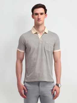 Arrow - Brand Printed Cotton Beige Polo T-Shirt