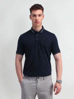 Arrow - Solid Cotton Blue Polo T-Shirt