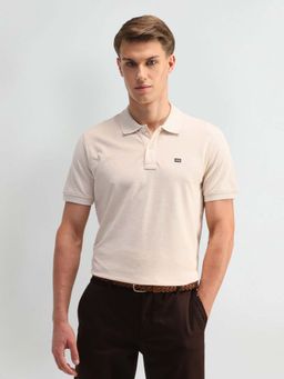 Arrow Sports - Solid Regular Fit Beige Polo T-Shirt