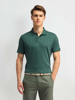 Arrow Sports - Solid Cotton Green Polo T-Shirt